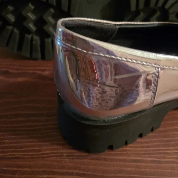 Nine West Shimmering Silver Loafers - Picture 6 of 7